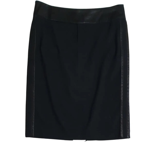 Club Monaco black wool satin trim pencil skirt sz 6 - Picture 1 of 11